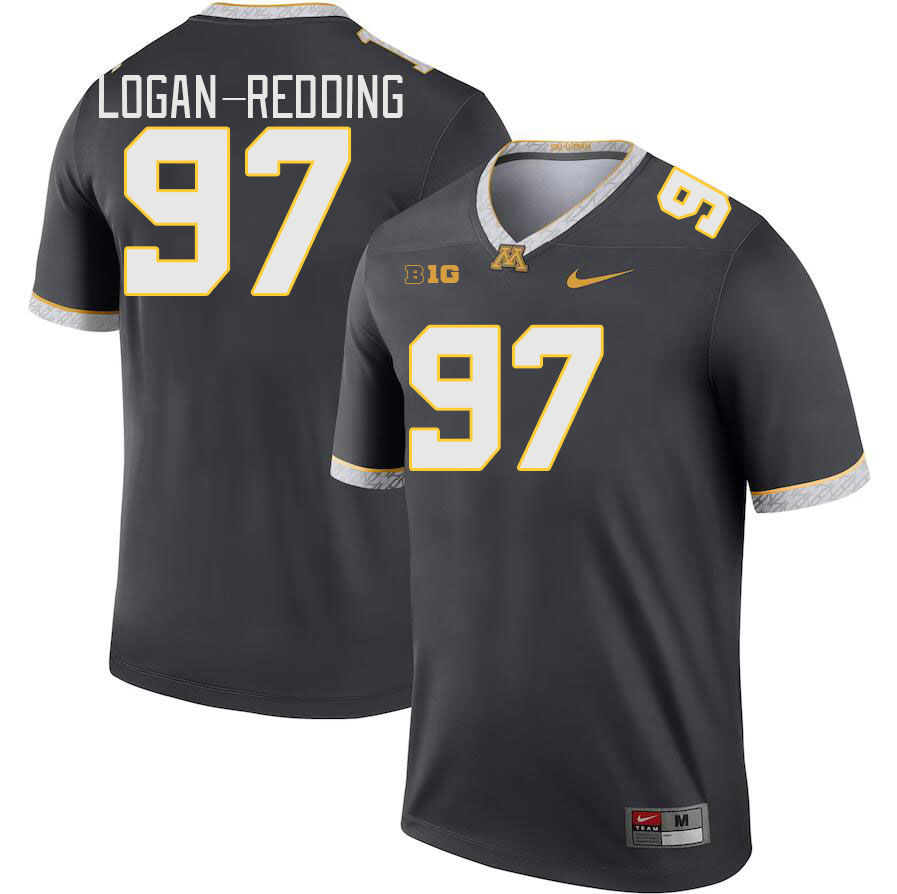 Men #97 Jalen Logan-Redding Minnesota Golden Gophers College Football Jerseys Stitched-Charcoal